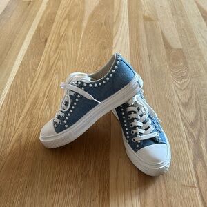 Stuart Weitzman faux pearl sneakers